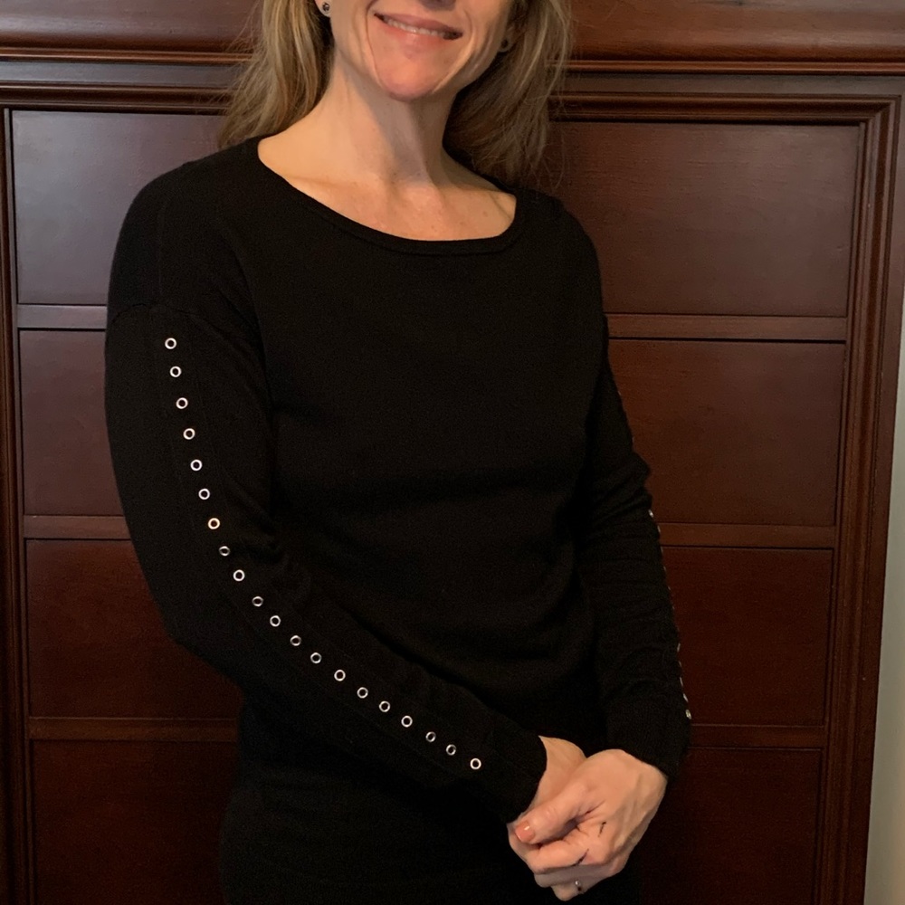 Grommet Detail Pullover